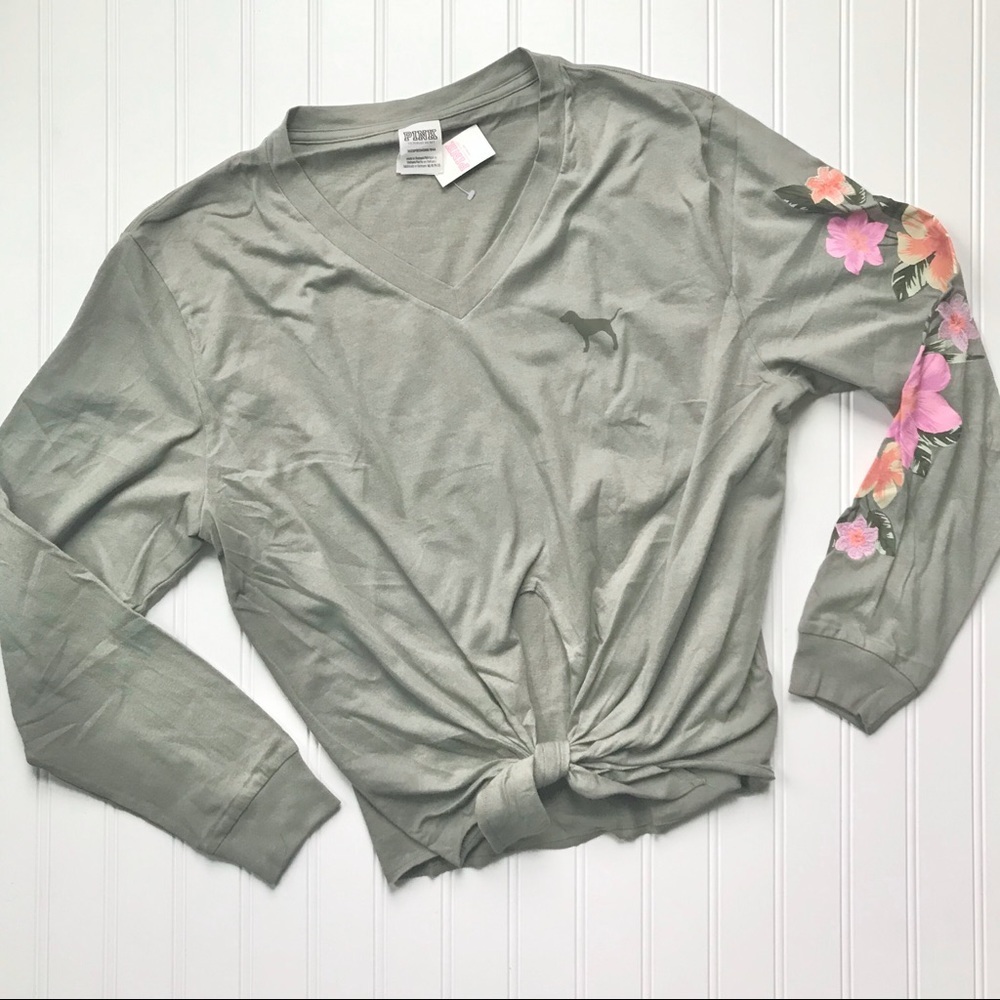 •VS PINK• tropical sleeve tee - Picture 3 of 6